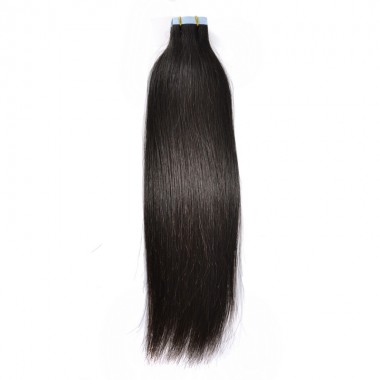 Natural Black Tape In Brazilian Human Virgin Hair Extensions Skin Weft Tape Straight Extensions