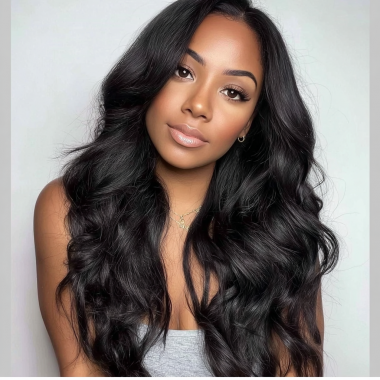 Premium Donor Brazilian Virgin Hair 4*4 Body Wave Lace Closure Wig 180% Density