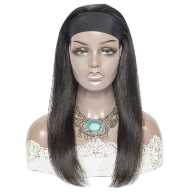 Premium Made Brazilian Virgin Hair Straight Headband Wig 180% Hair Density