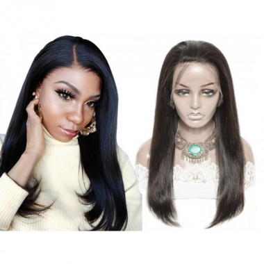 Premium Donor Brazilian Straight Virgin Hair 13*4 HD Lace Frontal Wig 180% Density