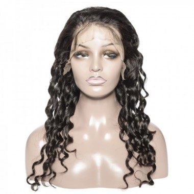 Premium Donor Brazilian Human Virgin Hair 13*4 Loose Deep Lace Frontal Wig 180% Density