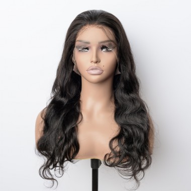 360 Body Wave HD Lace Frontal Wig 180% Density Normal Human Hair with Invisible String