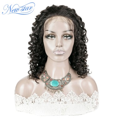New Star Custom Made 4x4 Deep Wave Virgin Hair Closure Wig(3 bundles with closure)