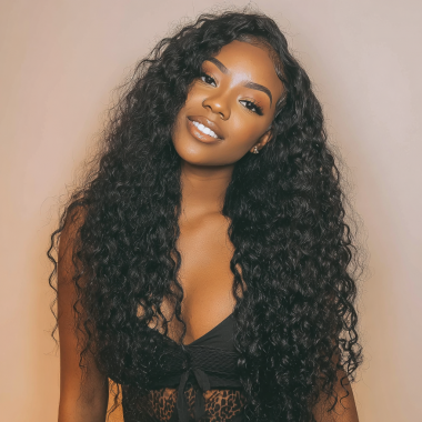 Premium Donor Brazilian Virgin Hair 13*4 Deep Wave Lace Frontal Wig 180% Density