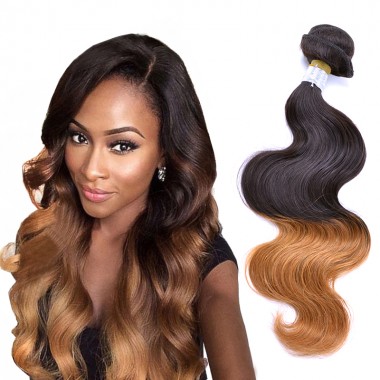 1 Bundle Brazilian Human Virgin Hair Two Tone 27 Ombre Body Wave Weave