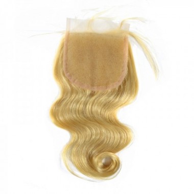Premium Donor Virgin Hair Top Quality 4*4 Blonde #613 Body Wave Lace Closure