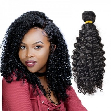1 Piece Peruvian Virgin Human Hair Kinky Curly Unprocessed Best Curly Weave Extension