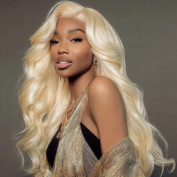 Premium Donor Brazilian 13*4 613 Blonde Body Wave Lace Frontal Wig 180% Density