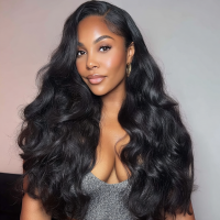 Premium Donor Brazilian Virgin Hair 5x5 Body Wave Lace Closure Wig 180% Density