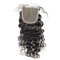 Premium Donor Virgin Hair Top Quality 4*4 Deep Wave Free Part Transparent Lace Closure