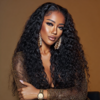 Brazilian Virgin Hair 4x4 Deep Wave Lace Closure Wig 180% Density