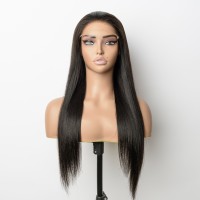 Vietnamese Virgin Hair 5x5 HD Lace Closure Wig Color #1b Glueless Wear & go 180% Density