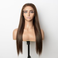 Vietnamese Virgin Hair 5x5 HD Lace Closure Wig Color #2 Glueless Wear & go 180% Density