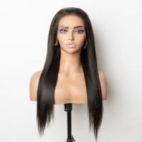 Vietnamese Virgin Hair 13x4 HD Lace Frontal Wig Color #1b Glueless Wear & go 180% Density