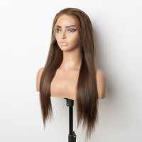 Vietnamese Virgin Hair 13x4 HD Lace Frontal Wig Color #2 Glueless Wear & go 180% Density