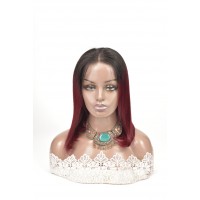 Premium Donor 11A Brazilian Virgin Hair T1b-99J 13x4 Straight HD Lace Bob Wig 180% Density