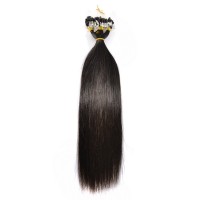 #1B Natural Black Micro Loop Hair Extensions 4PCS 100-Strand Brazilian Straight Virgin Hair Micro Ring Extensions