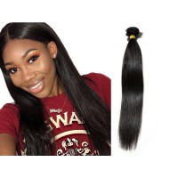 Premium Donor Brazilian Straight Virgin Hair Weaving Natural Color 100% Unprocessed Human Raw Hair Weft Bundle