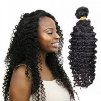 High Quality Peruvian Human Virgin Deep Curly Hair Bundle Natural Color Human Hair Weaving