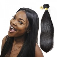 Peruvian Straight Virgin Hair Weave Bundle Natural Color Human Hair Weft Tangl-Free Straight Bundle