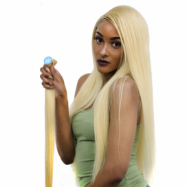 Premium Donor Brazilian 613 Straight Hair Weaving 1 Bundle Human Hair Honey Blonde Human Straight Hair