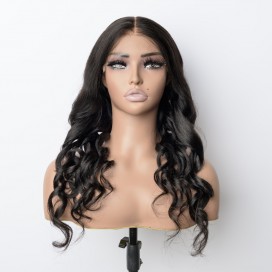9x6 Loose Wave HD Lace Closure Wig 180% Density Middle Part Normal Human Hair with Skeleton Wig Cap