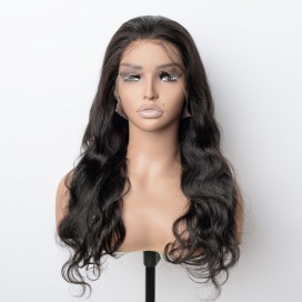360 Body Wave HD Lace Frontal Wig 180% Density Normal Human Hair with Invisible String