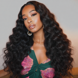 Top Quality Brazilian Virgin Hair 4x4 Loose Body Lace Closure Wig 180% Density